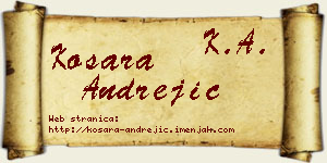 Kosara Andrejić vizit kartica